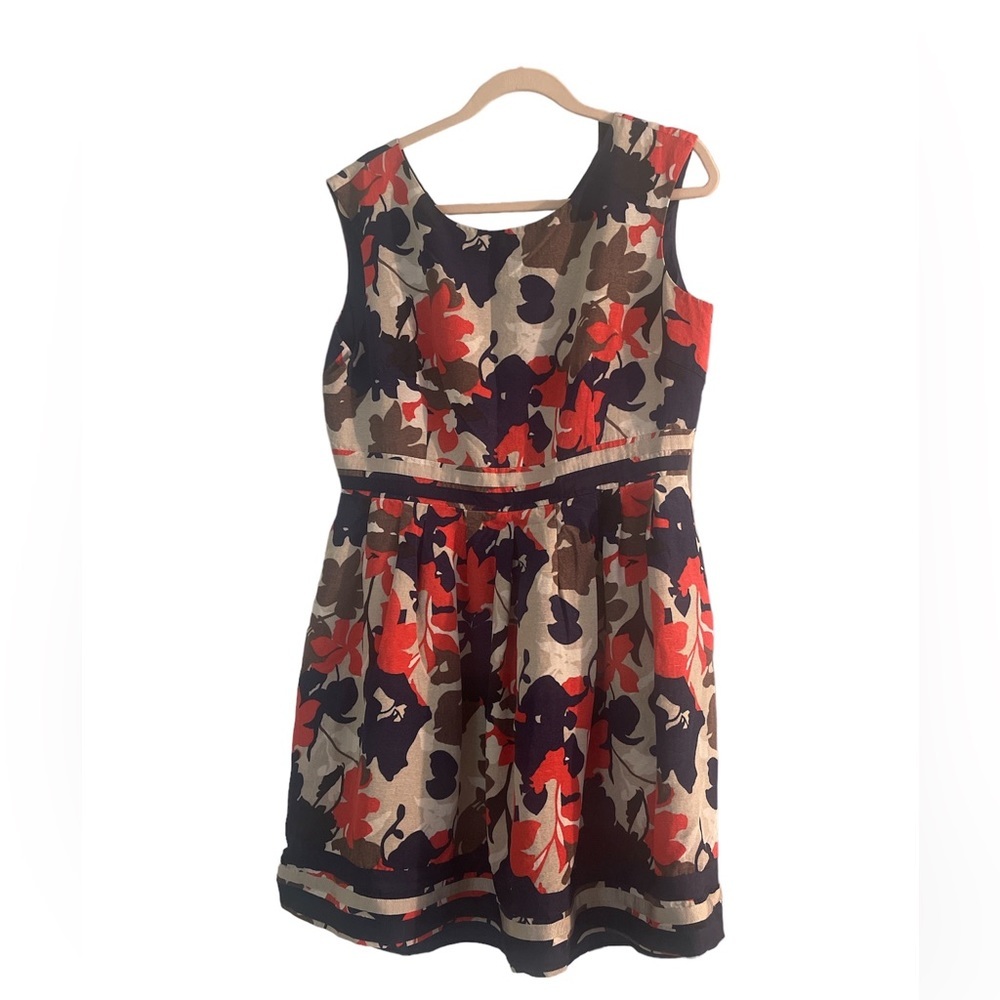 Tahari Arthur S Levine Floral Print Mini Dress sleeveless Size 14